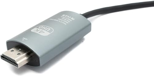 Cable HDMI de 200 cm 4K estándar macho a USB 3.1 tipo C adaptador blanco System-S 2