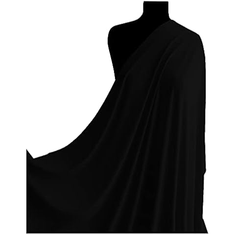Black Lycra Nylon Spandex Fabric 4-Way Stretch Material for Dresses, Activewear, Swimwear, Dancewear, Decoration & Gymnastics l 60" - 150cm Wide | Sold by The Metre Cover