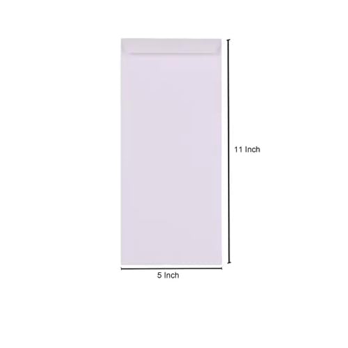 Image of Shuban Premium White Cheque Size Paper Envelop, Thickness 80 GSM Ideal for Home Office Business Corporate Secure Mailing - 11 inch X 5 inch - (50 pcs)