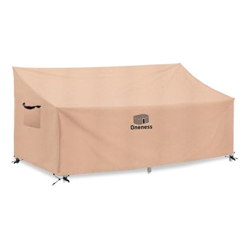 Oneness Heavy Duty Patio Sofa Cover - 78"W x 37"D x 35"H Inch Waterproof Outdoor Couch Protector, UV-Resistant Anti-Fading Furniture Bench Cover