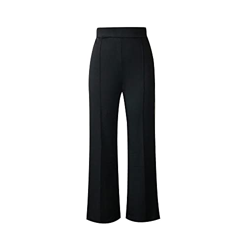 Black Pants for Women, Work Business Office Casual Wear Long Trousers, High Wasit Straight-Leg Bell Flare Pants, Flare Dress Pant High Waisted (Black, M)4