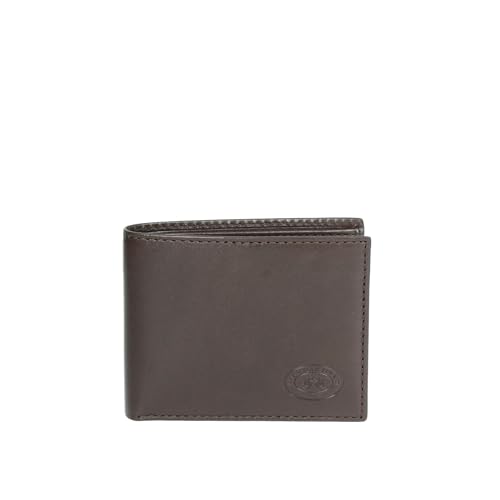 La Martina brown leather portefeuille fin contre les poches déformées