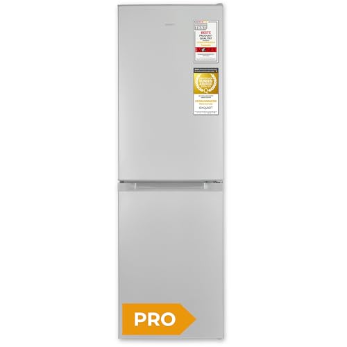 Exquisit Kühl-Gefrierkombination, 193 Liter, No-Frost, LED-Beleuchtung, 4-Sterne-Gefrieren, KGC5195-65-NF-330E silber