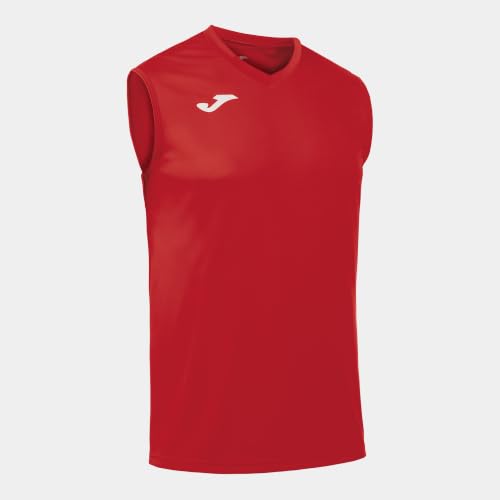 Joma - Camiseta Deportiva Sin Manga Hombre - Ligera y Transpirable Ideal para Todo Tipo de Deporte, Combi, Rojo, L