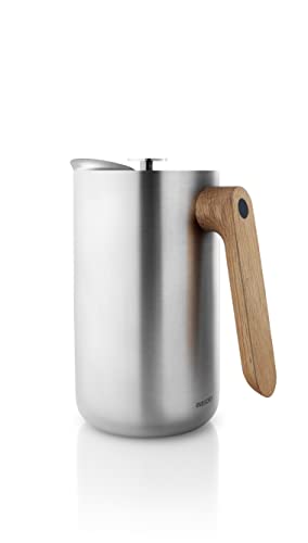 Eva Solo | Nordic Kitchen French Press Coffee Maker 34 oz | Thermo cafetiére Stainless Steel Vacuum Jug with a Oak Wood Handle | Danish Design, Functionality & Quality | Silver