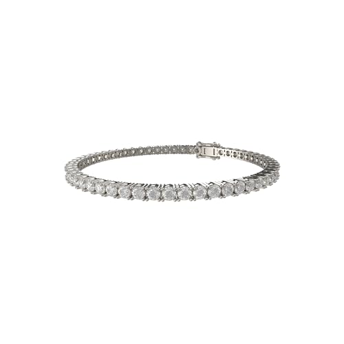 Handmade 3-12ct Lab-Grown Diamond Tennis Bracelet - 14K White/Yellow/Rose Gold & Platinum, 4-Prong, D-VS2/SI1, Free Engraving