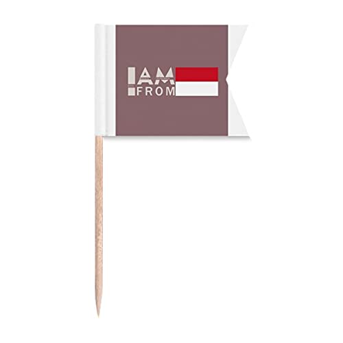 I Am from Mónaco Art Deco Regalo Moda Palillo Banderas Etiquetado para Fiesta Pastel Comida Queso