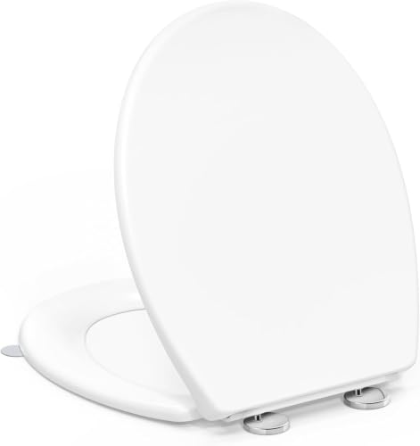 YEAUPE PRO Asiento de Inodoro O Urea-Duroplast Soft Close, Blanco/Gris