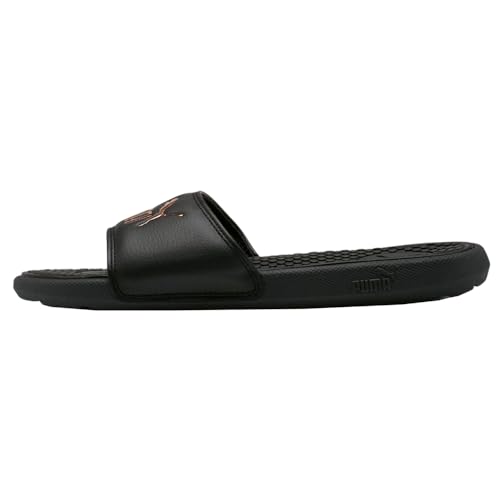 Image of PUMA Women's COOL CAT Slide Sandals, Puma Black-Rose Gold, 8