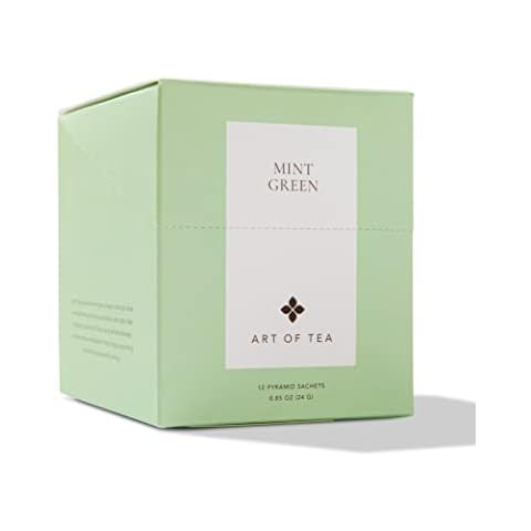 Art of Tea | Mint Green Tea | 12 Count Pyramid Tea Bag Sachets Cover