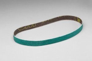 3M 577F Abrasive Belt, Fabric Splice, Polyester Cloth Backing, Zirconia Alumina, Waterproof, 3/4" Width x 18" Length, Grit 120 (Case of 200)