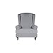 Konsilsa Stretch Wingback Chair Covers,Soft Polyester Spandex Fabric Sofa Cover Bottom Elastic Easy to Install Wingback Chair Slipcover Furniture Protector Wing Chair Slipcover (Color : Light Gray)