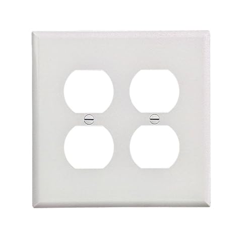 Placa de pared duplex de 2 pabellones Pass & Seymour en nylon blanco TPJ82WCC10 2