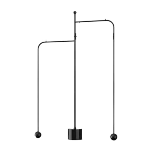 SYLGXH Percha de Suelo Percha De Ropa De Pie, Hierro Integrado, Giratorio, Bipolar, Tienda De Ropa De Pie Perchero(Black)