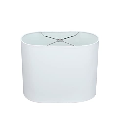 Image of Aspen Creative 37001A Transitional Oval Hardback Shaped Spider Construction Lamp Shade in Off-White, 13 1 /2 inch wide (8 inch + 13 1 /2 inch) x (8 inch + 13 1 /2 inch) x 10 1 /2 inch