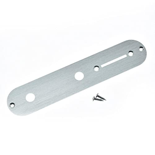 KAISH USA Specs Metal Aluminum Anodized Tele Control Plate with 3/8' CTS Pot Holes for American/Mexican Telecaster Silver