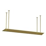 Deckenregal aus Metall, schwebende Regale für Küche und Garage, Flaschenhalter für Weinrestaurant, Gold, 140 x 26 x 50 cm, stilvolle und platzsparende Aufbewahrungslösung