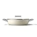 Smeg CKFD2811CRM Bratpfanne Deeppan, 28 cm, mit Deckel, cremefarben, Aluminium