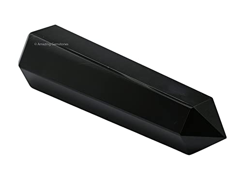 Image of Amazing Gemstone Large Black Obsidian Crystal Towers ~ Natural Healing Crystal Point Obelisk for Reiki Healing and Crystal Grid (5.5 to 6 INCH)