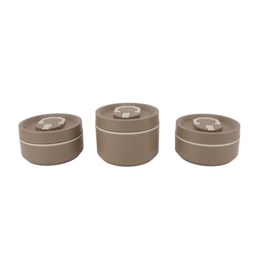 Lonchera de Apilable, Caja de Lonches Apilables Apilables Apilables con Seguridad de Acero Inoxidable de Acero Inoxidable. (3 piezas)