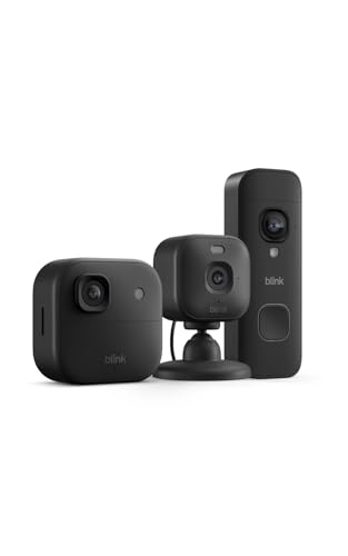 Image of Blink Outdoor 2K+, Mini 2K+, and Battery Doorbell 2K+ (newest model) - Complete 2K security, long-lasting battery. Sync Module Core included - 2 Cameras + Doorbell (Black)