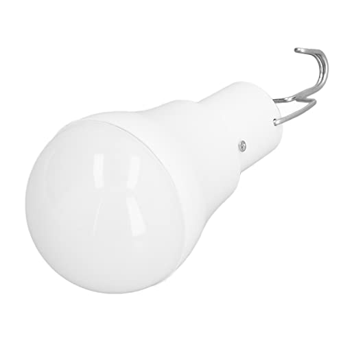 Bombilla de Panel Solar, Lámpara de Calor Solar Resistente Al Desgaste Material ABS de Luz Blanca Ahorro de Energía con Gancho para Emergencias para Acampar Al Aire Libre