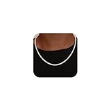 SLOONG S925 Silber Kubanische Herren Halskette - 3.5mm Breit Silber kette Panzerkette Herren Gliederkette Schmuck Geschenk für Männer Papa Freund(56cm)
