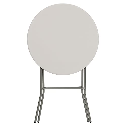 Flash Furniture 2.63-Foot Round Granite White Plastic Bar Height Folding Table #TOP4