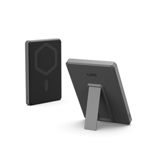 URBAN ARMOR GEAR UAG 5000mAh Power Bank SRGE 20W USB-C Slim Magnetic Wireless Portable Charger Fast Charging Battery Pack w/Kickstand Compatible with iPhone 16, Samsung Galaxy S25, Black/Grey
