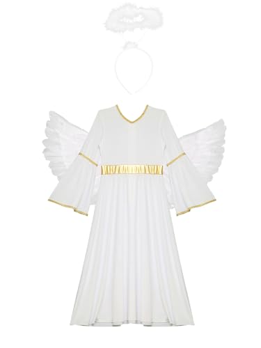 Disfraz de Ángel para Niñas de 8 Años con Alas y Accesorios miniatura 4