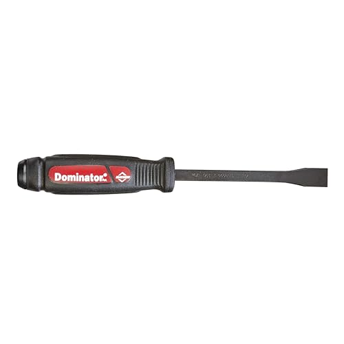 Image of Mayhew 60137 5-C Dominator Pry Bar, Curved, 10-Inch OAL | Fully Heat-Treated Steel, Strikeable Cap & Shock-Absorbing Ergonomic Handle