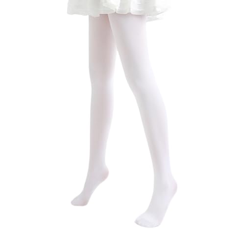 Samtige Tanzstrumpfhose für Mädchen, 80D Snagging Proof Technologie, Ballett-Leggings, verstärkter Fuß, klassisch, weiß, bequeme Passform, weiß, Kinder-Tanzstrumpfhose, weiß, XXL