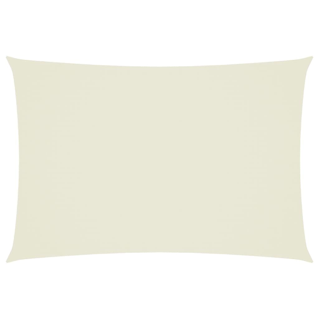 Voile d'ombrage en tissu Oxford crème avec fixations inox