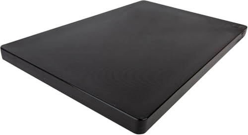 Restaurant 18x12 Thick Black Cutting Board - Full 1' Superior HDPP Poly, NSF for Commercial Kitchens and Food Service - Large Size