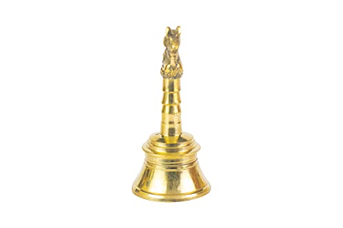 Image of Spillbox Traditional Brass Pooja Bell /Ghanti for Puja /Worship for Temple Home - 3.5 inch inch Nandi