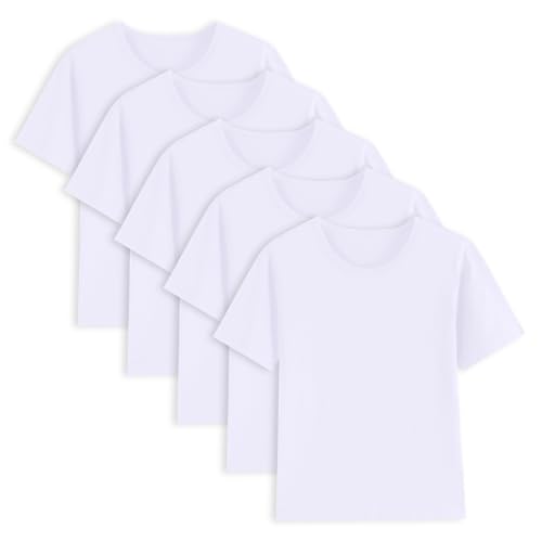 5 Pack Cotton Boys Kids Tshirts Short Sleeve Summer Tops Clothes Tee Shirts for Toddlers(Age 2-14)