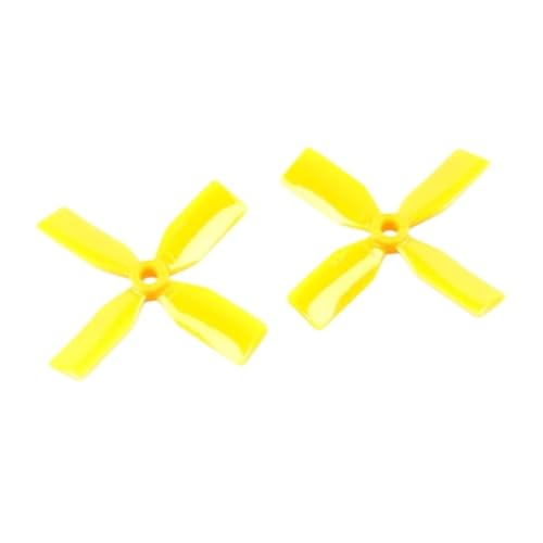 Hélice 3 pouces 3x3x4 CW CCW hélice quadripale jaune drone QAV130 QAV150