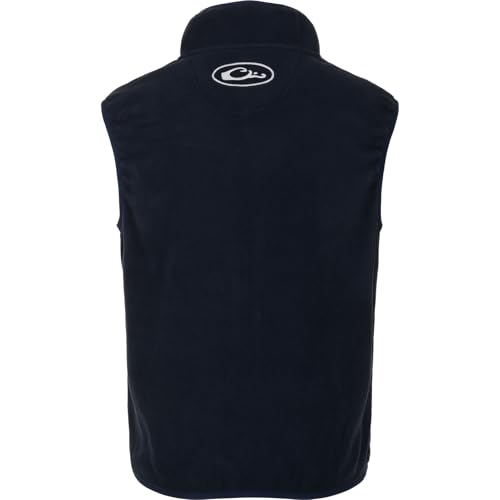 Image of Drake Waterfowl Youths' Unisex Camp Fleece DY1080 Hunting Casual Anti-Pilling Moisture Wicking Zip Front Vest with Pockets