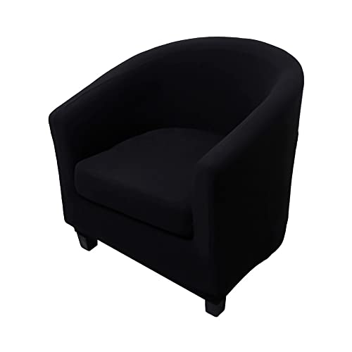 Highdi Funda de Sillón Chesterfield 2 Piezas, Cubre Sofá de 1 Plaza Elásticas Lavable Antideslizantes, Fundas Protector de Butaca para Contador, Dormitorio (Color sólido - Negro)