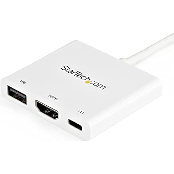 StarTech.com USB-C till HDMI-adapter - vit - 4K 30 Hz - Thunderbolt 3 kompatibel - med strömförsörjning (USB PD) - USB C Dongle (CDP2HDUACPW)
