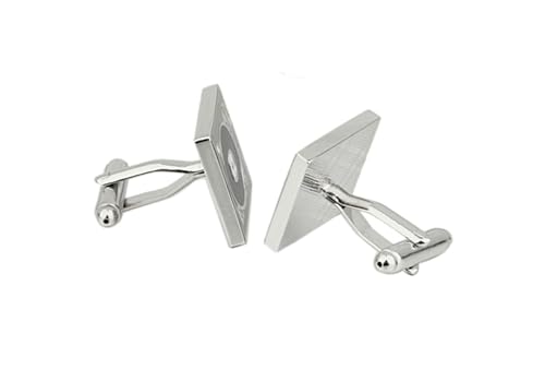 Gemelos para hombre de vinilo negro accesorio de platino de Navidad