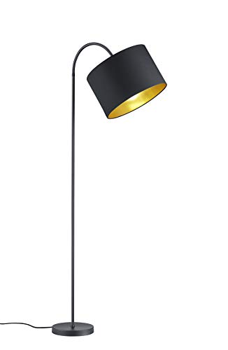 lightling Bogenleuchte Benny mit Stoffschirm schwarz matt und Innenseite in Farbe Gold. Korpus Metall schwarz. exkl. 1 x E27 (max. 60W). Höhe: 156 cm. Ausladung: 63 cm lightling Bogenleuchte Benny mit Stoffschirm schwarz matt und Innenseite in Farbe Gold. Korpus Metall schwarz. exkl. 1 x E27 (max. 60W). Höhe: 156 cm. Ausladung: 63 cm
