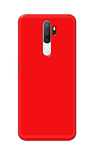 Image of Printed Hard Back Cover Case for Oppo A5 2020 | Oppo A9 2020 Back Cover (Plain Red) -1803