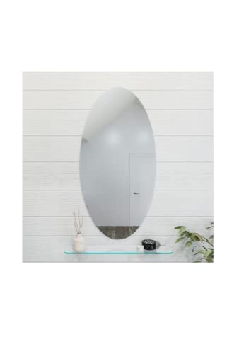 Croydex Belham Oval Wall Mirror 36-Inch X 18-Inch With Hang 'N' Lock Fitting System #TOP21