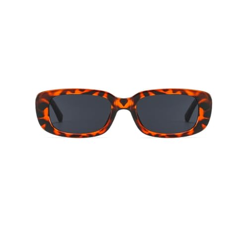 Image of IKANOO Retro Rectangle Sunglasses for Women Men Small Square Frame Trendy Y2K 90's Black Sunglasses