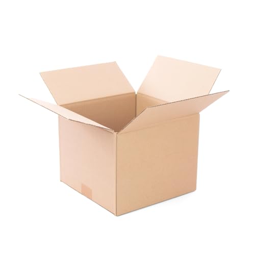 Only Boxes, Pack 25, Cajas de Cartón para Envíos Almacenamiento Paquetería, Canal Simple Reforzado, Dimensiones 25 x 25 x 20 cm