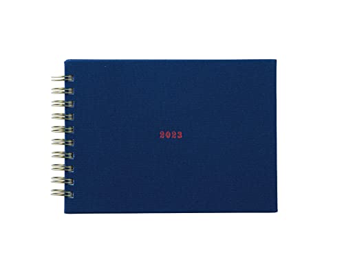 ラボクリップ 手帳 2023年 A6 ウィークリー スケッチ 帆布 ネイビー 2312R01-NV