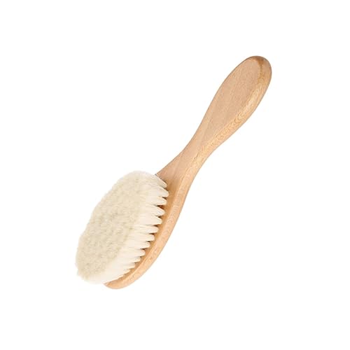 Healeved Dense Wool Beard Brush with Curved Handle Versatile and Face Cleaning Brush for Men for and Grooming Barber Shop