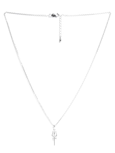 Image of Clara 925 Sterling Silver Shiva Trishul Pendant Necklace for Men & Women