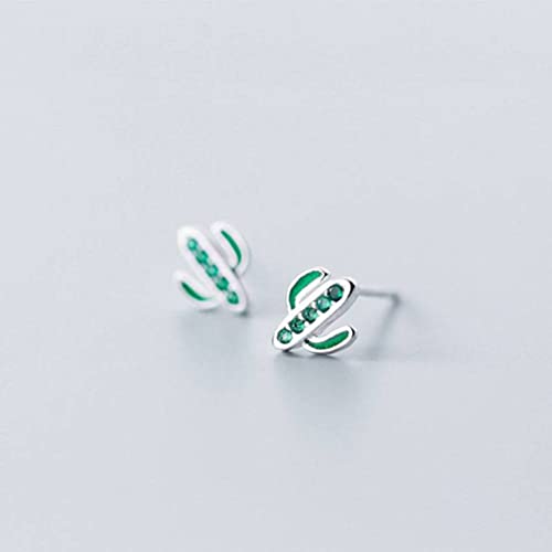Boucles d'oreilles S925 diamant vert plante japonaise pour sublimer vos tenues de bureau